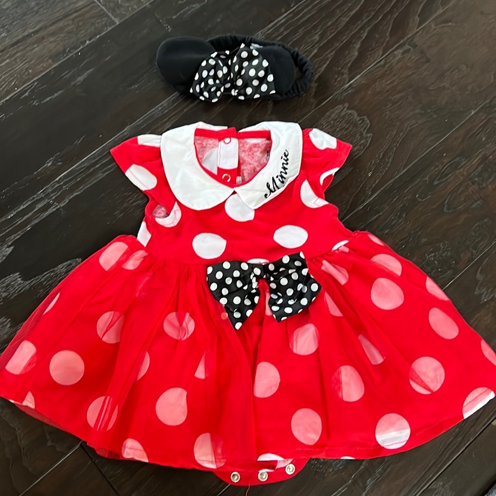 Disney Minnie Mouse dress with ears headband.